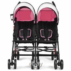 Foldable Twin Baby Double Stroller Kids Ultralight Umbrella Stroller Pushchair