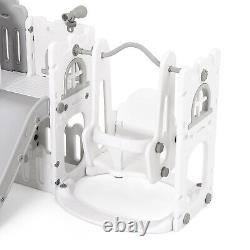 JOYLDIAS 10 IN 1 Kids Double Slide & Swing Playset Toddler Playground Baby Gifts