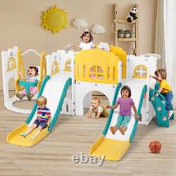 JOYLDIAS 10in1 Toddler Double Slide withSwing Kid Playground Playset IndoorOutdoor