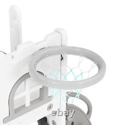 JOYLDIAS 9 in 1 Toddler Double Slide Climber Basketball Hoop Playset Playground