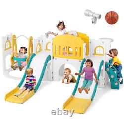 JOYLDIAS Kids Swing & Double Slide Playset Toddler Gym Playground Baby Toys Gift