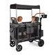 Joymor Stroller Wagon For 2 Kids, 2 In 1 Folding Stroller With High Seat, Black