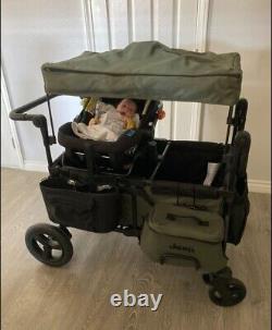 Kids Stroller Wagon Canopy with Cooler Bag and Parent Organizer Car Seat Adapter