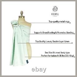 Koru Carrier Linen Baby Ring Sling for Infants and Toddlers 8-35 lbs Double