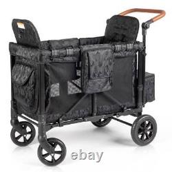 LALAHO Folding Stroller Wagon for 2 Kids, Face to Face High Seat with Canopy