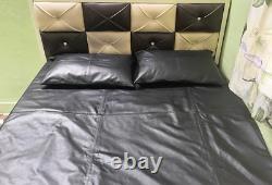 Lambskin Genuine Leather Bed Sheet with Pillow Cover for Single/Double Size Beds