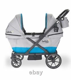 Larktale Stroller Wagon Caravan Coupe 2 Seater Kids Toddlers Gray/Blue