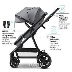 Mompush Meteor2 Baby Stroller 2-in-1 with Bassinet Mode, Infant