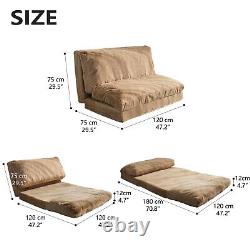 N&V Folding Mattress Sofa, Foam Filler Sofa Bed, Beanbag Floor Bed Sofa White