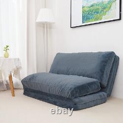 N&V Folding Sofa, Foam Filling Folding Sofa Bed, Bean Bag Floor Bed Sofa Blue