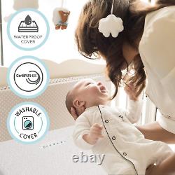 Organic Cotton Breathable Dual-Sided Crib Mattress 2-Stage Premium Memory Foam