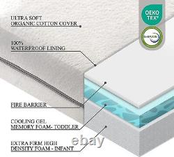 Organic Cotton Dual-Sided Crib Mattress 2-Stage Premium Memory Foam Hypoallergen