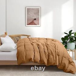 Oversized Down Feather Bed Blanket Comforter, Organic Cotton Shell King Queen