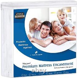 Premium Mattress Zippered Encasement Waterproof Cover Utopia Bedding 12 Deep