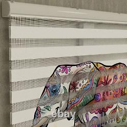 Printed Picture Photo Window Light Filtering Dual Layer Zebra Roller Shade Blind