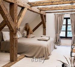 Rustic heavy linen bedspread softened linen bed cover various sizes bed cover