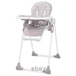 SEJOY Foldable Baby High Chair Heights 4 Wheels Tray Adjustable to 6 Different