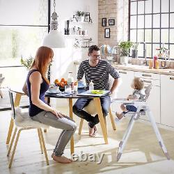 SEJOY Foldable Baby High Chair Heights 4 Wheels Tray Adjustable to 6 Different