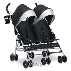 Side by Side Double Baby Stroller Pushchair Indoor Outdoor Travel Portable US
