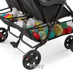 Side-by-Side Lightweight Double Baby Stroller and Toddler Stroller with Reclini