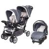Sit N Stand Travel Double Stroller With Single Car Seat, Magnolia