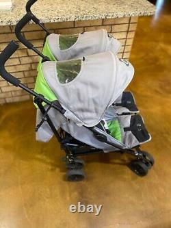 Slightly Used Green&Grey Hoco Austria Twin Umbrella Stroller