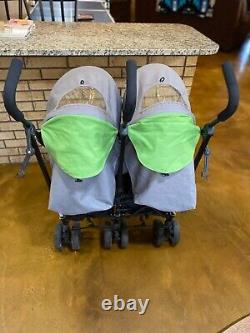 Slightly Used Green&Grey Hoco Austria Twin Umbrella Stroller