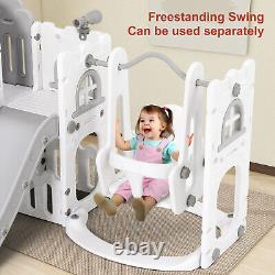 Toddler Double Slides & Swing Set Kids Playset Playground Indoor Outdoor