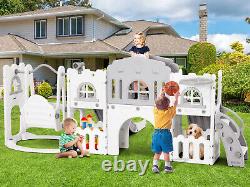 Toddler Double Slides & Swing Set Kids Playset Playground Indoor Outdoor