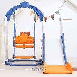 Toddler Slide Kids Slide and Swing Set, 4 in 1 Baby Slide Climber Playset with B