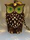 Vintage Owl Swag Lamp Mcm Ceramic Glazed Light Up Eyes Double Face Chandelier