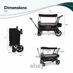 WONDERFOLD X2 Push & Pull Double Stroller Wagon 2 Seater Toddler Kids