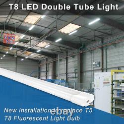 Wholesale 40W LED Shop Lights Fixtures T8 4FT 6500K Milky LED Double Tube Light