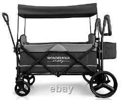 Wonderfold Wagon X2 Push Pull 2 Passenger Folding Stroller Gray BRAND NEW