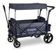 Wonderfold X2m Push Pull Double Stroller Wagon With Magnetic Seatbelt Harness Blue