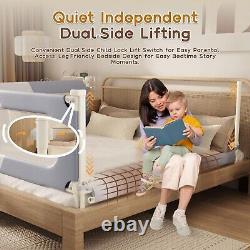 Barrière de lit de 78,74 pouces pour tout-petits Barrière de sécurité pour lit de bébé avec verrouillage double enfant