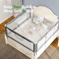 Barrière de lit pour tout-petits, rails pliables sans assemblage améliorés pour lit Queen, King Size.