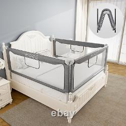 Barrière de lit pour tout-petits, rails pliables sans assemblage améliorés pour lit Queen, King Size.