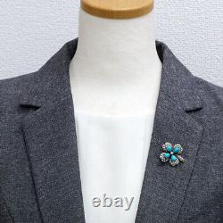 Broche et pendentif en perle de bébé turquoise Rokuzan SV Top Flower Auth, livraison gratuite