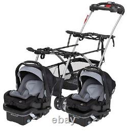 Cadre de poussette double Baby Trend avec 2 sièges d'auto Ensemble de système de voyage mixte