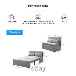 Canapé-lit convertible en lin avec matelas pliable