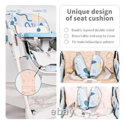 Chaise haute convertible 3 en 1 pour bébés et tout-petits, chaise haute bébé pliable bleue