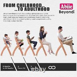 Chaise haute en bois Beyond Junior avec plateau. Le parfait rehausseur de bébé ajustable.