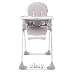 Chaise haute pliante pour bébé SEJOY avec plateau réglable sur 4 roues et 6 hauteurs différentes