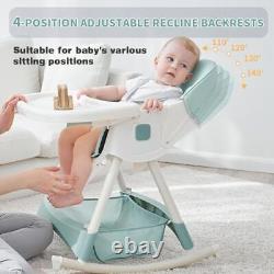 Chaise haute pour bébé, 5 chaises hautes pour bébés et tout-petits, turquoise solide