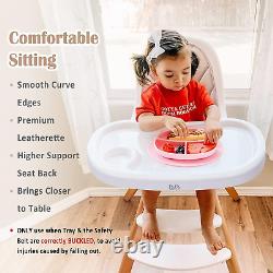 Chaise haute pour bébé avec double plateau amovible pour bébés/enfants en bas âge, en bois 3-en-1