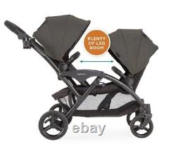 Contours Poussette double Tandem Optima Face à Face pour Bébés Gris Graphite