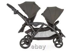 Contours Poussette double Tandem Optima Face à Face pour Bébés Gris Graphite