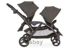 Contours Poussette double Tandem Optima Face à Face pour Bébés Gris Graphite