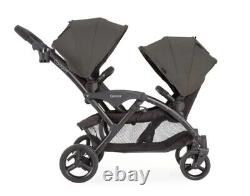 Contours Poussette double Tandem Optima Face à Face pour Bébés Gris Graphite